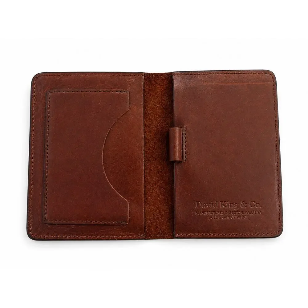 David King USA Vintage Full Grain Leather Bifold Wallet Brown Heritage Americana